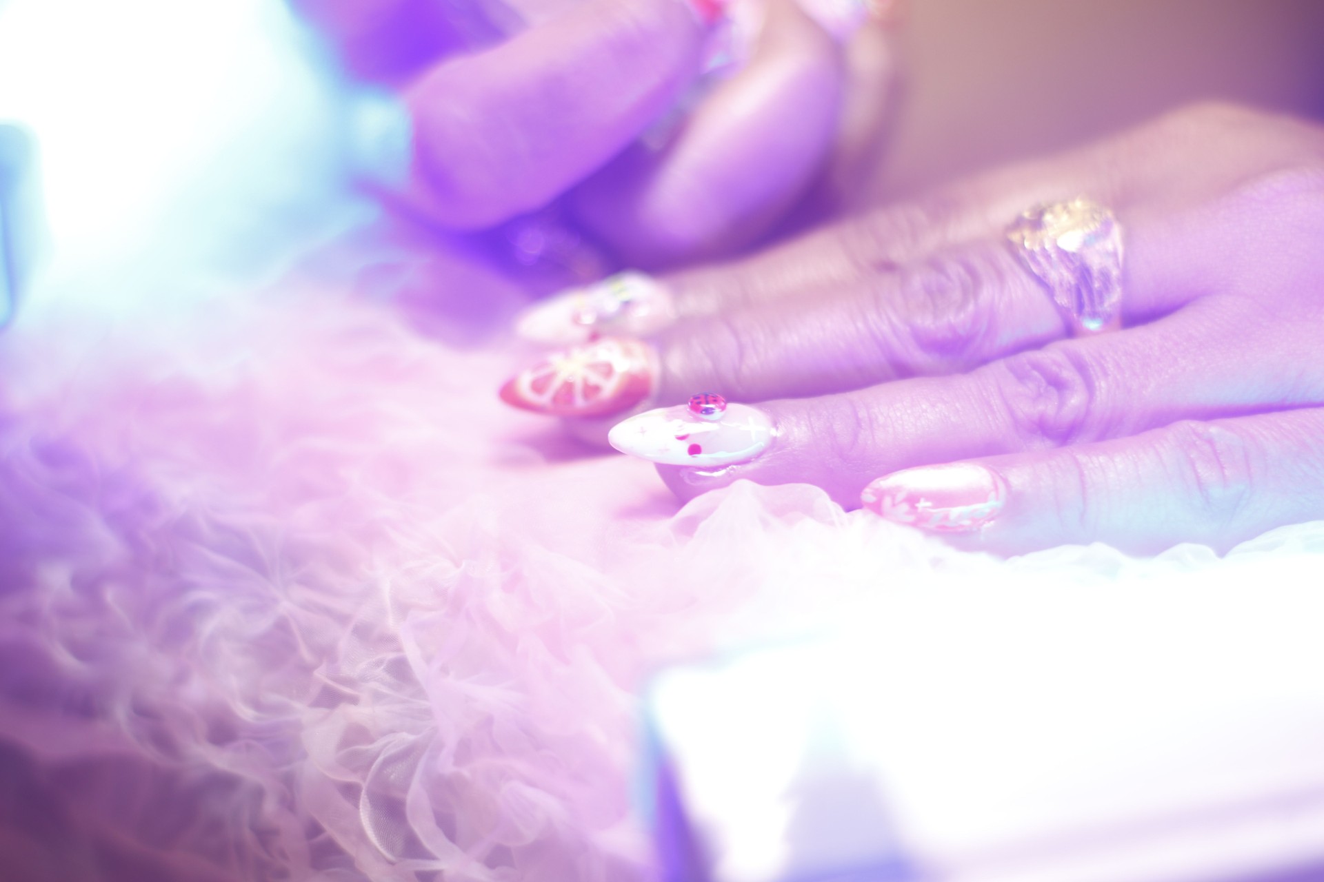 "Colorful Nail Art at Modern Nail Salon"