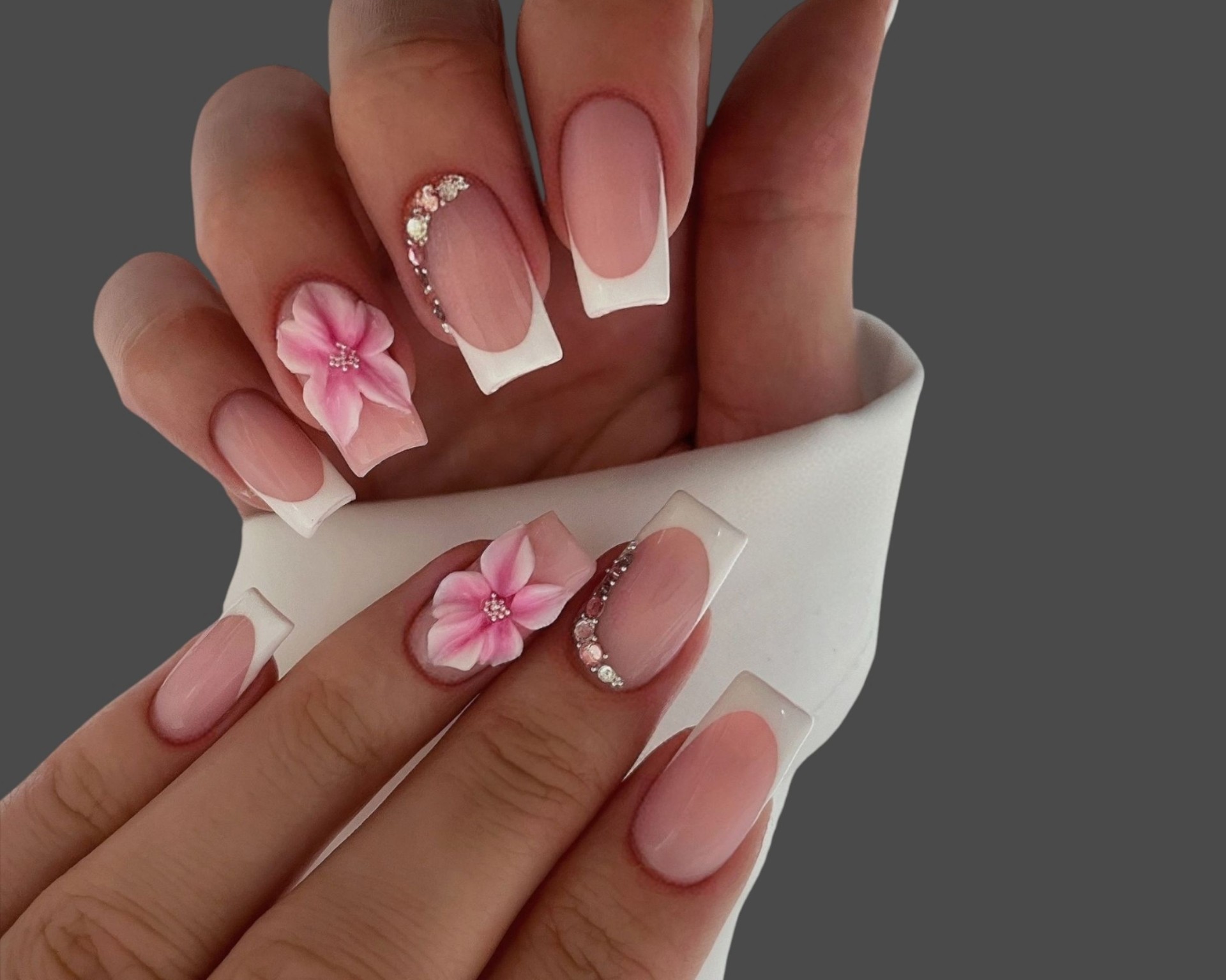 Elegant Woman’s Hands with Professional Manicure and Stylish Nail Art Design